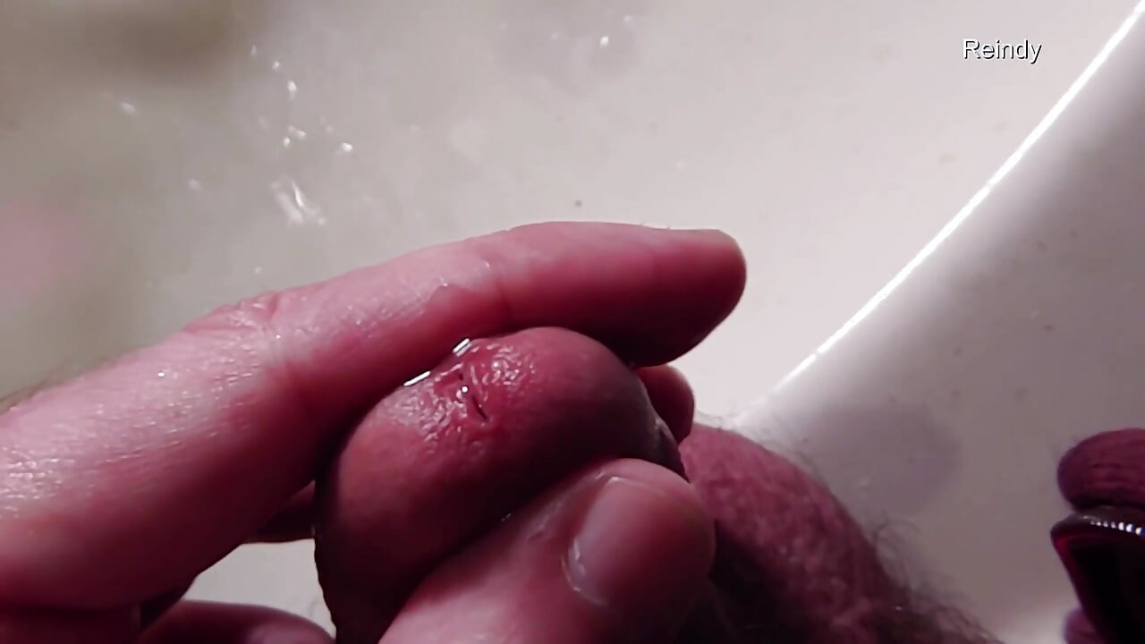 Peehole Piss Play Close up View in Slow Motion