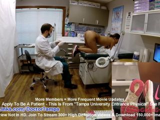 Сексуальная латина Melany Lopez получает гинекологический осмотр у доктора Tampa перед камерой