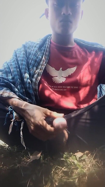 Masturbation en plein air, garçon desi, solo