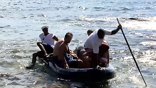 A Slutty Blonde MILF Hardly Gangbanged