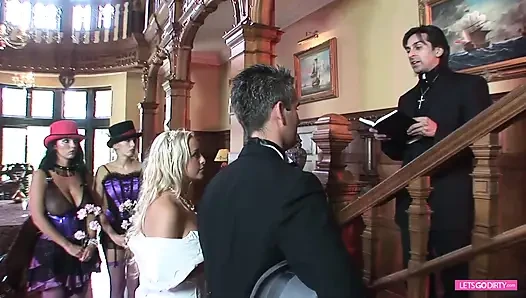 Orgy with the horny bride and vampire sluts