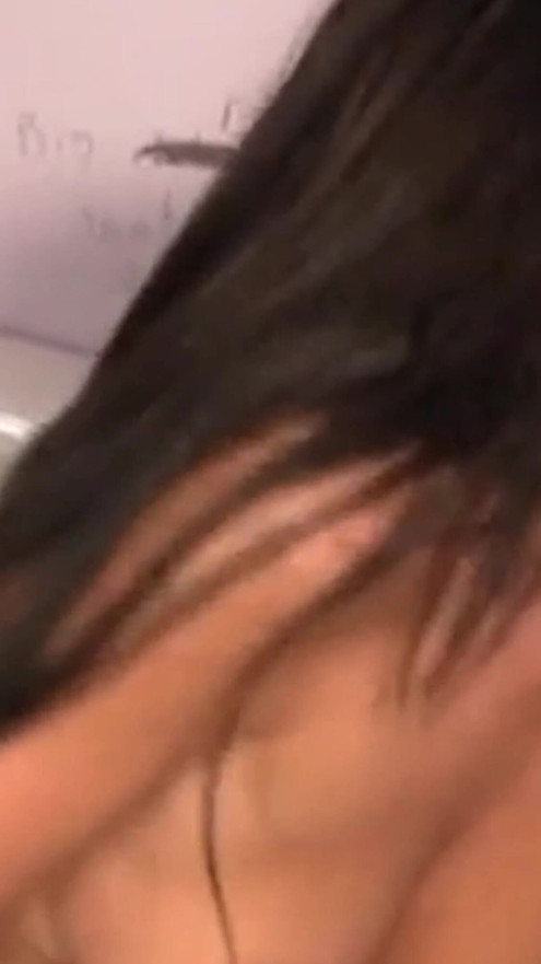 Skinny Brunette Gives Her First Gloryhole