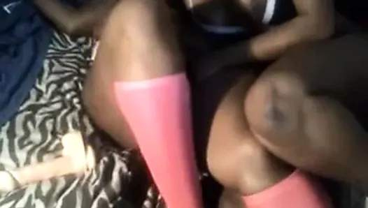 Black lesbians on cam finger and use dildo on each other