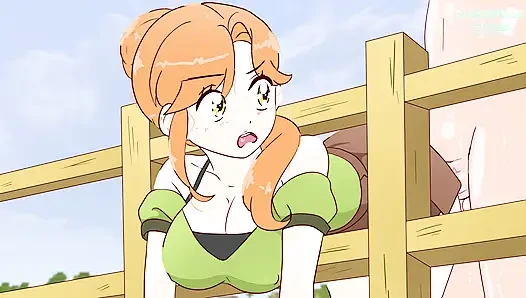 Alex steckte absichtlich im zaun fest und Steve fickte sie! hentai (porno-anime-sex) 4K 2026