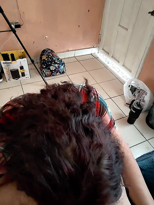 With my friend's mom again, she sucks my dick