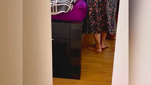 Peeping at My Parents Bedroom - My Dad Pounding Step Mom in Doggy Anal Pulling Mangalsutra