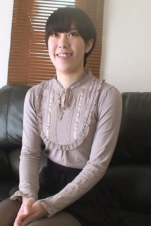 Adorable short hair Japanese MILF presents for cock