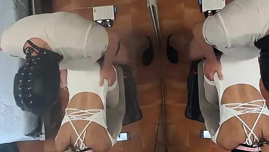 MILF Tied to a Chair and Fucked in the Mouth and Pussy