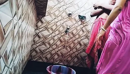 I spied on my Hot Bhabi in the shower and unexpectedly got sex