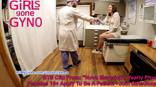 SFW - NonNude BTS From Nova Maverick's The Yearly Physical and troubled tongue, Watch Entire Film At GirlsGoneGynoCom