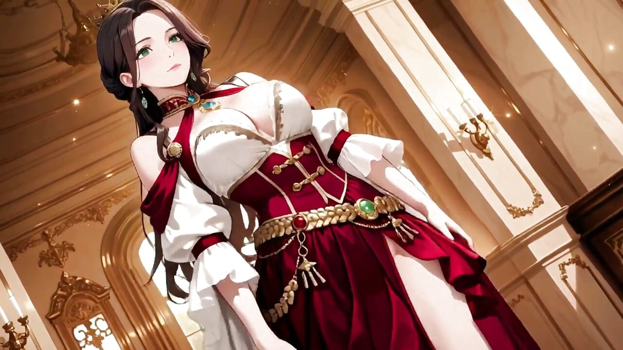 From Lazy Throne to Gothic Corridor Walk, Low Angle Shots of Her Lifting the Skirt