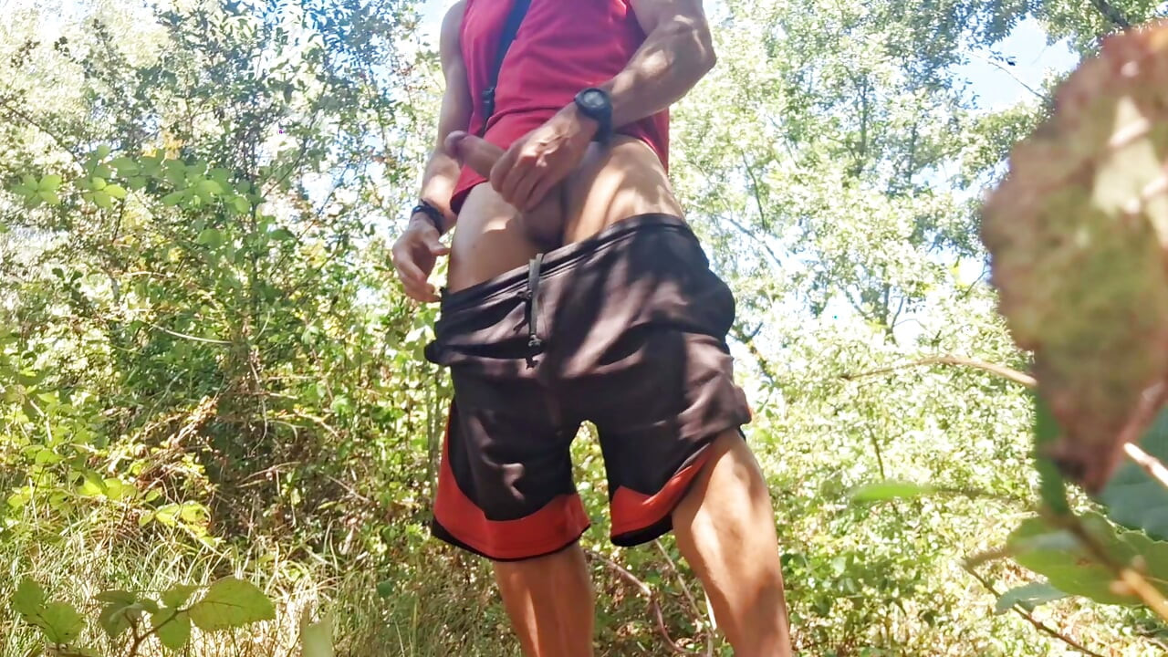 Risky Nature Walk Jerk Off - Got Super Horny and Stroked My Cock Outside