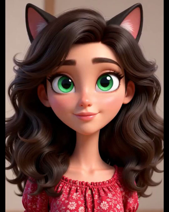 Gata 3D. Ela adora ser obediente.