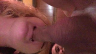 My amateur wife gagging sucking my cock deepthroat