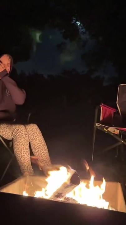 Wife caught masturbating in public restroom, then fucked by the campfire | Clip 2