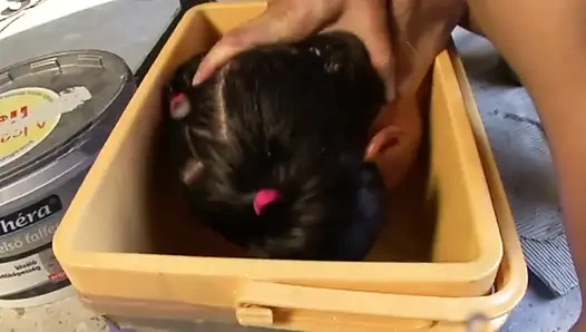 A teenager is hardcore banged by a man breaking her ass hole