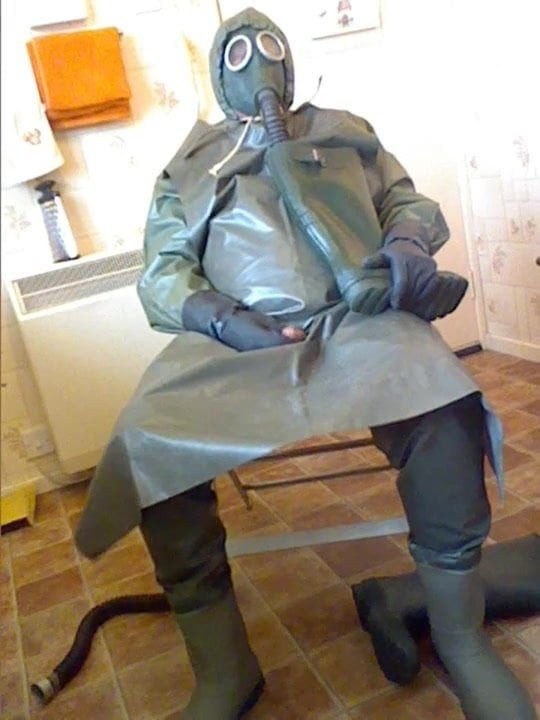 Green rubber wank.