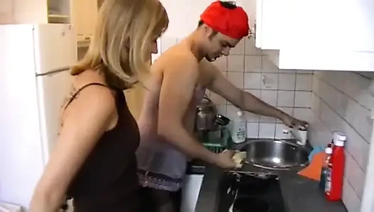 Crossdresser Slave Cleans Her Kitchen