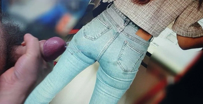 jeans girl butt cum tribute