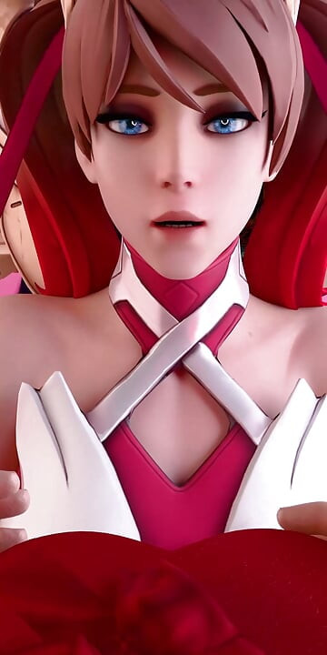 Anime baddie doing titjob and riding . 3d animation