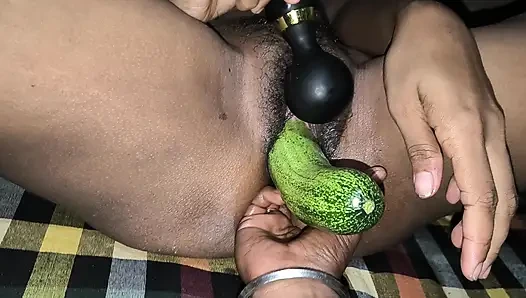 Taniya sharma masterbating with big cucumber and shamsing her pussy