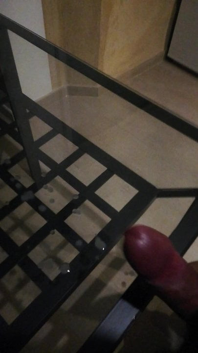 massive cumshot over the table