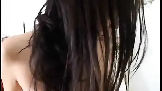 Young stud fucks brunettes face and pussy with throbbing hard cock