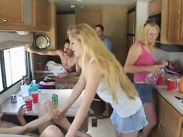 Horny bitches take turns licking each other's tits and pussies before fucked