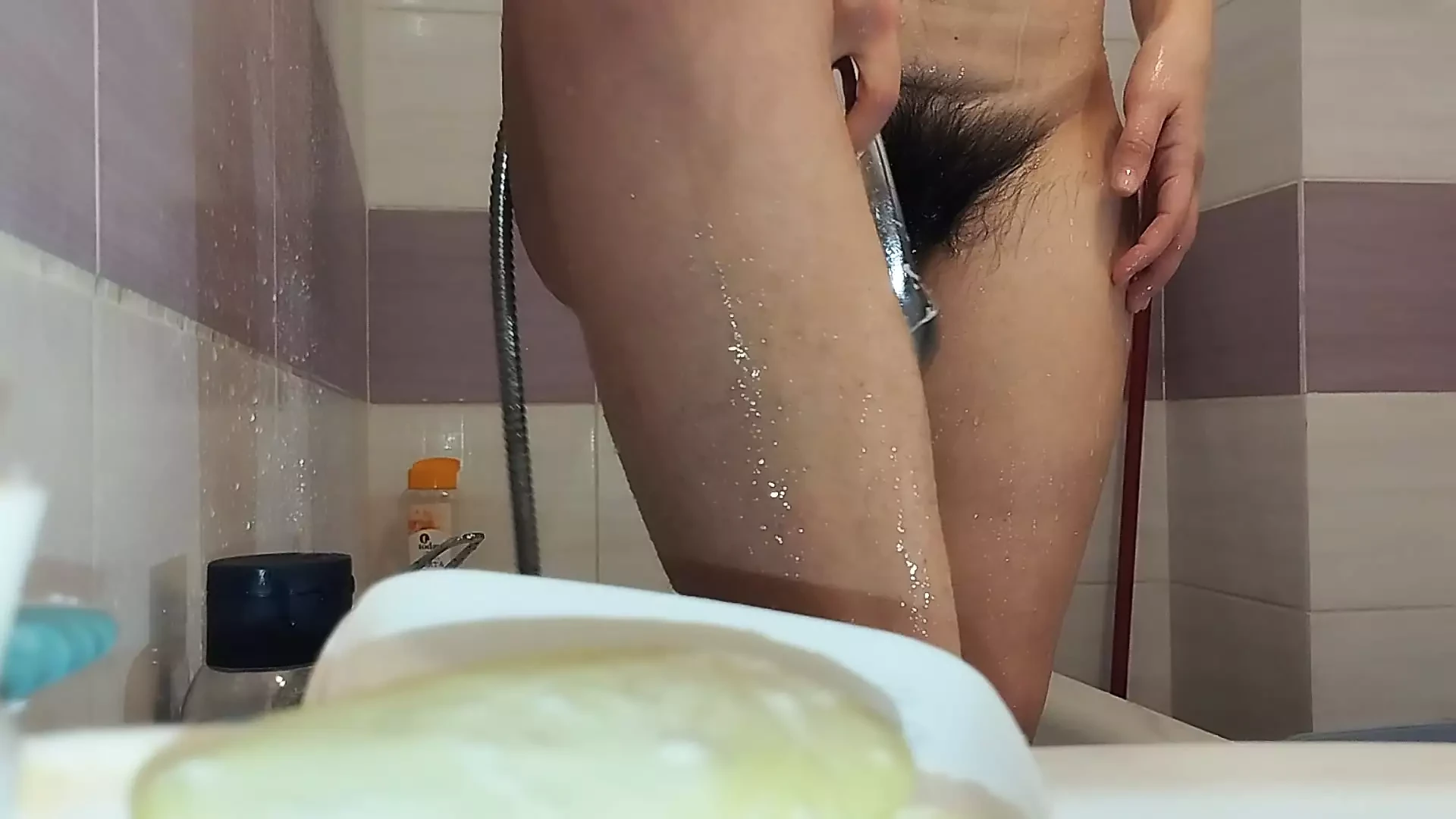 Sexy amateur wife shaves her hairy pussy. Hairy pussy wife, big ass, big tits.