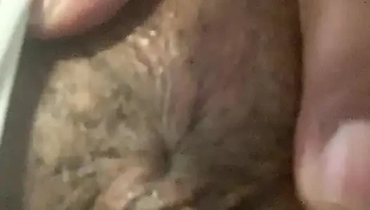 Big dick trans plays with her asshole and huge cock