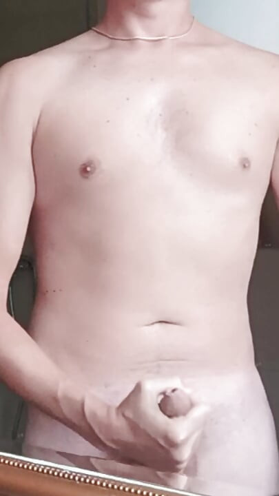 Young stud secretly stroking his big cock