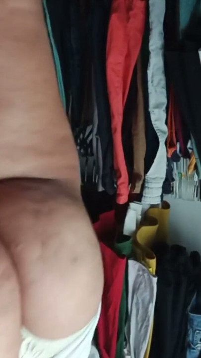 chubby wife films herself for her husband in underwear | Clip 2
