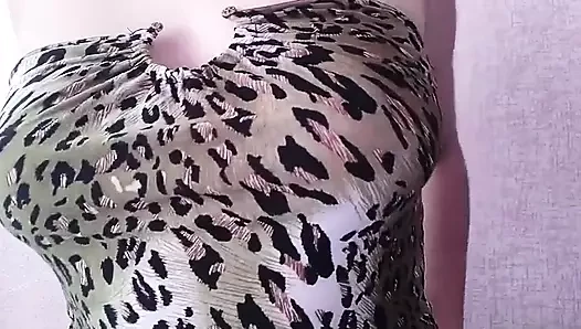 Horny Girl Playing on Webcam with Her Natural Tits and Hard Nipples - Awesome Solo Masturbation