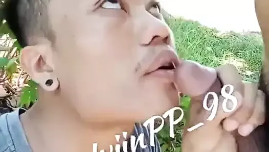Sexo gay: gay indonésio, esperma ao ar livre com ipin