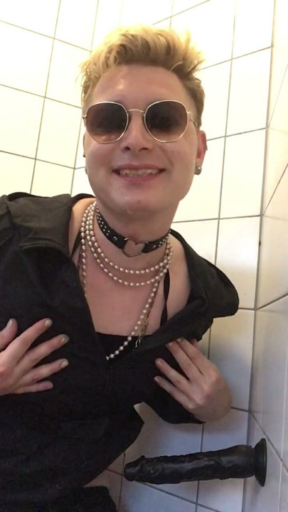 Sissy Jes Brinch public Toilet dildo Fuck | Clip 3