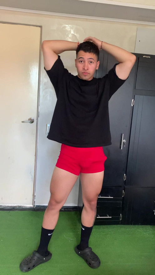 Flex and hard cock
