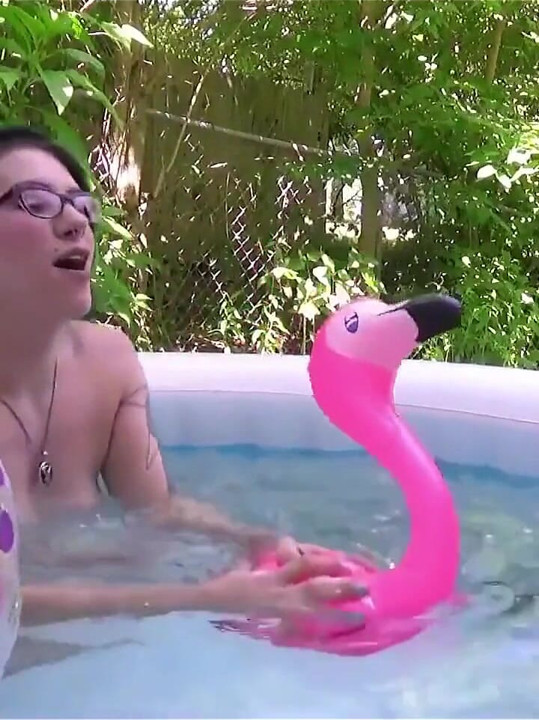 Floaty Fun in the Hot Tub