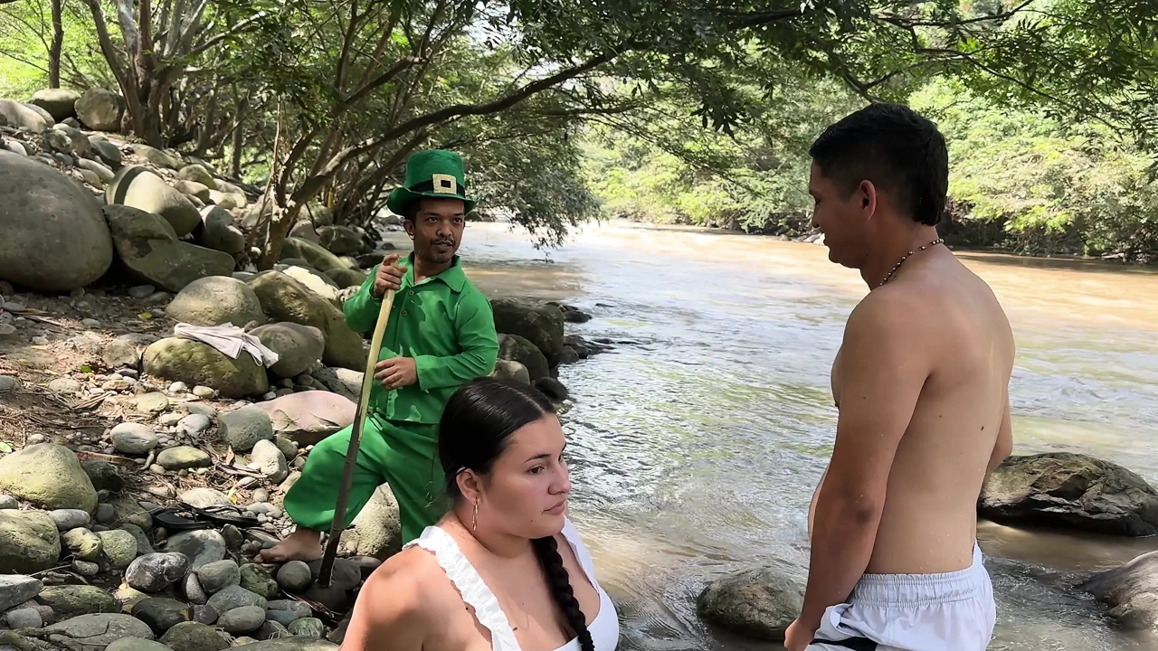 Mysterious magic goblin makes me fuck my big ass stepsister in exchange for letting us out of her magical river