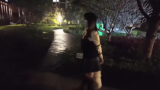 Hs19-a Girl in a School Uniform Was Bound Wander the Streets