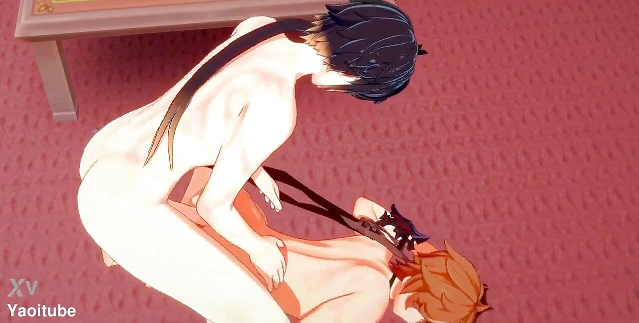 Gnshin Impact Yaoi - Tartaglia la Zhongli Hardsex - travestit sissy japonez asiatic Manga anime joc porno