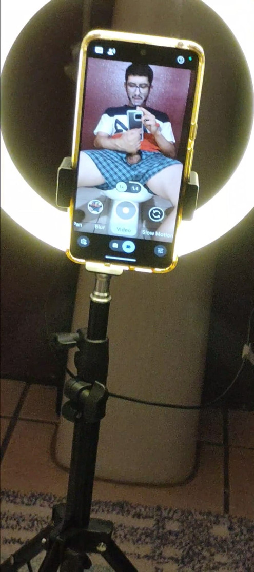 Watching myself jack off my dick with lube