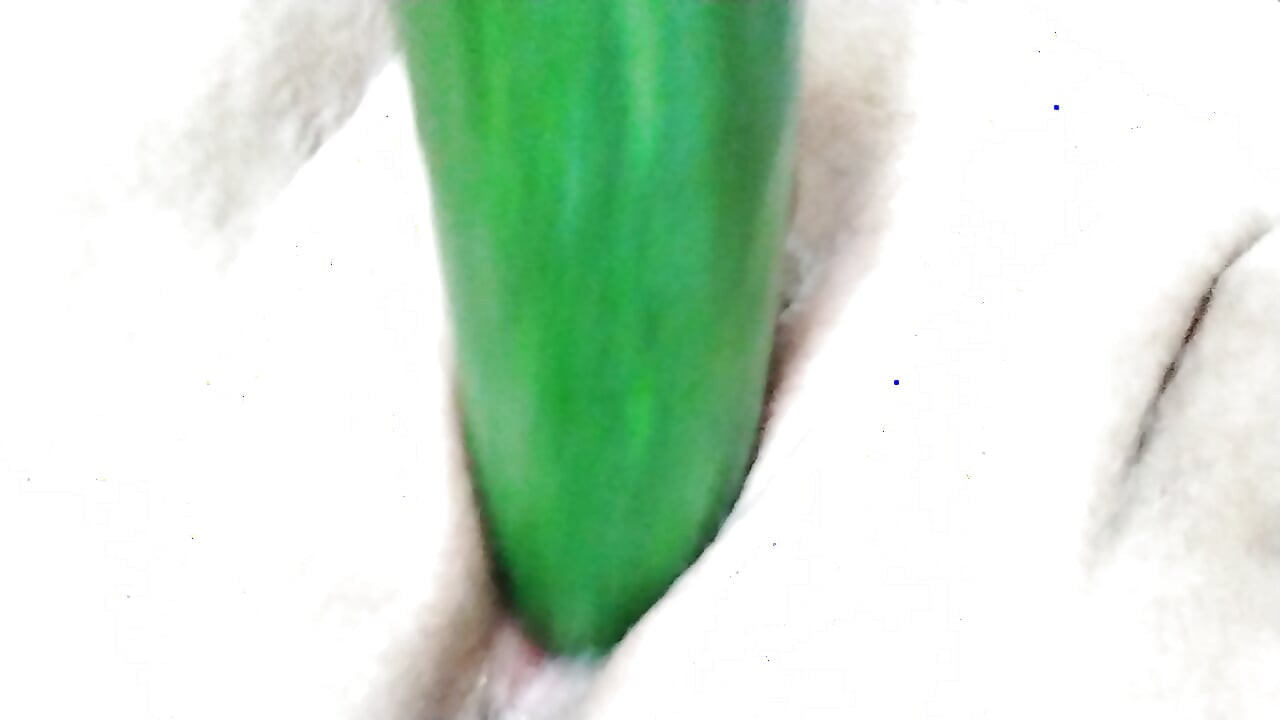 Wet Cucumber Masturbation And Slapping Massive Areolas At The End
