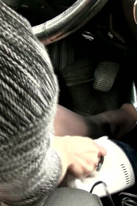 Hoovering My Car in Pumps and Jeans Shorts