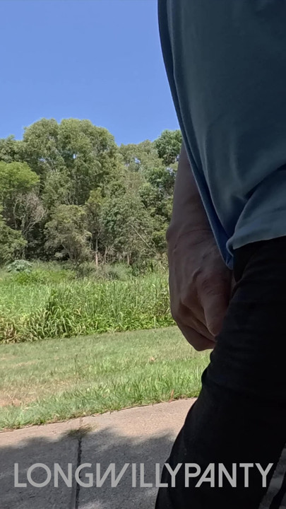 Risky uncut public exposed cock.