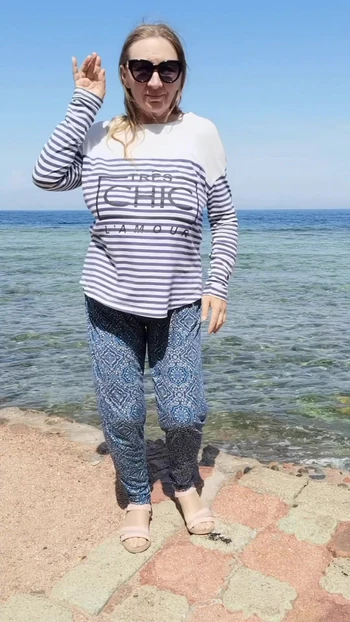 Crazy granny on the beach