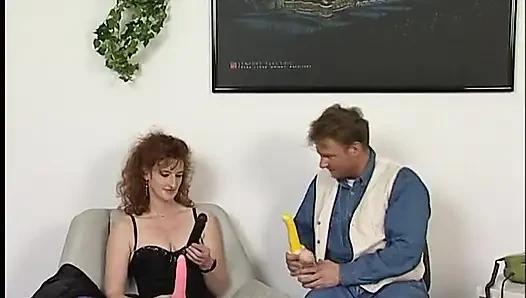 Redhead masturbation with all kinds of dildos