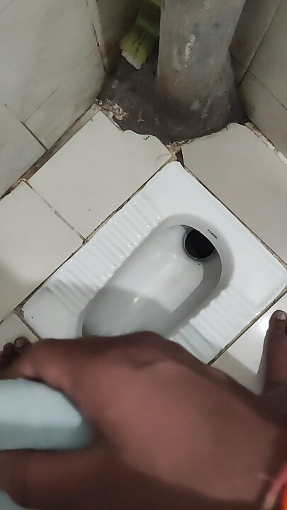 Indian boy masturbating in bathroom