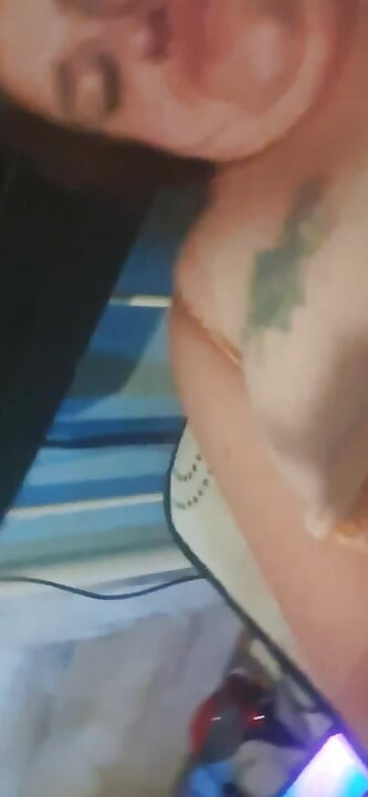 Husband fingers wife's asshole while she rubs her clit