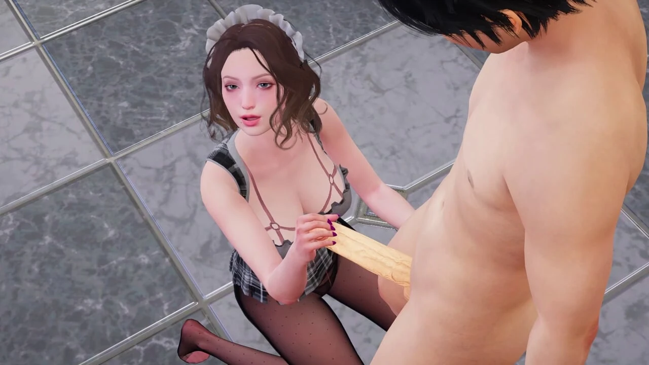穿着连裤袜的大奶子家庭主妇松本 - Rule34 动画，大鸡巴手淫，呻吟不停地口交
