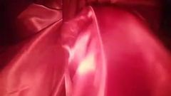 God I ust love red silky satin all over my cock